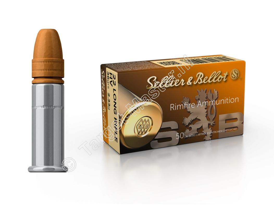 Sellier & Bellot HIGH VELOCITY Ammunition .22 Long Rifle 36 grain Lead Round Nose box of 500